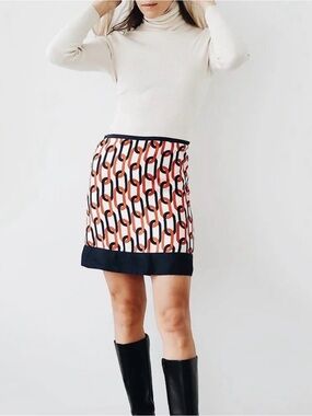 Banana Republic Orange Blue Chain Skirt Auburn 6